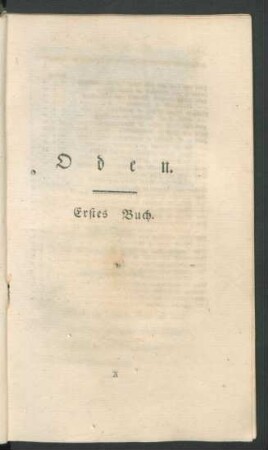 Oden. Erstes Buch.