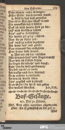 Buß-Gesänge.