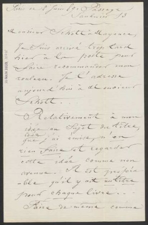 Brief an B. Schott's Söhne : 08.06.1889