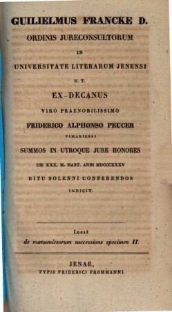 De manumissorum successione : specimen ..., Specimen II