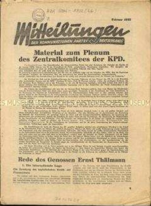 Mitteilungen der KPD. 1932