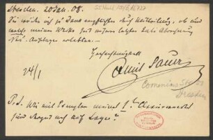 Brief an B. Schott's Söhne : 20.01.1908
