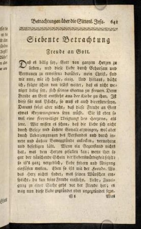 641-653, Siebente Betrachtung.