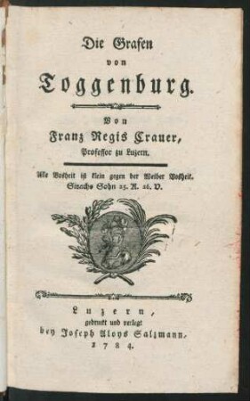 Die Grafen von Toggenburg