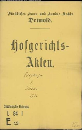 Edigkofer, Henrich Balthasar gegen Joh. Bernd Tielke zu Heiden - Schuldforderung