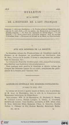 Assemblée générale des membres fondateurs du Mardi 30 Avril 1878