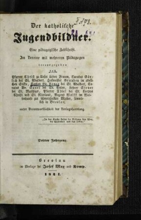 3: Der katholische Jugendbildner - 3.1841