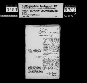 Schuldenwesen der Stiftungspflege bzw. Kirchengemeinde Eutendorf