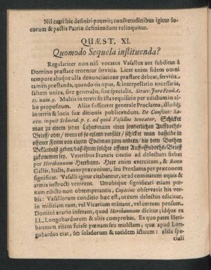 Quaest. XI. Quomodo Sequela instituenda?