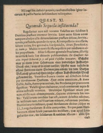 Quaest. XI. Quomodo Sequela instituenda?