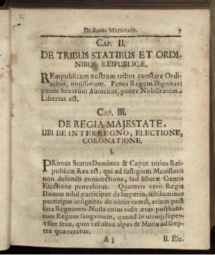 Cap. III. De Regia Maiestate, Ubi De Interregno. Electione, Coronatione