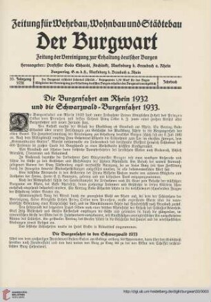 33: Die Burgenfahrt am Rhein 1932 und die Schwarzwald-Burgenfahrt 1933