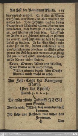 Am Fest-Tage der Reinigung Mariä
