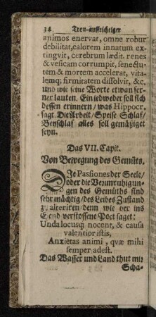 Das VII. Capit. Von Bewegung des Gemüts.