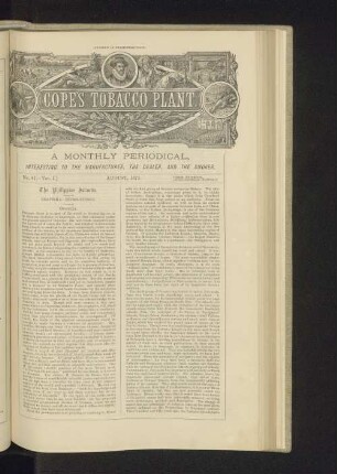 Cope's Tobacco Plant. No. 41. - Vol. I. August, 1873.