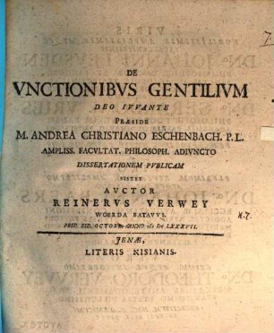 De unctionibus gentilium