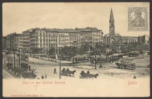 Ansichtskarte „Platz vor dem Görlitzer Bahnhof“, Spreewaldplatz [1/2]