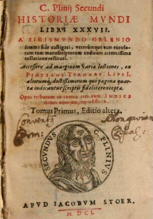 C. Plinij Secundi Historiae mvndi Libri XXXVII. 1