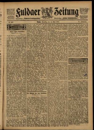 Zweite Ausgabe vom Dienstag, den 12. Mai 1903.