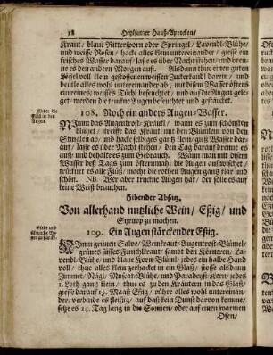 Sibender Ansatz. Von allerhand nutzliche Wein/ Eßig/ und Syrupp zu machen