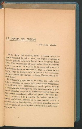 La tapera del cuervo : A Julio Abelita y Escobar.