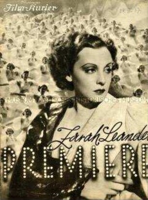 Filmzeitschrift zum Tobis-Spielfilm "Premiere" mit Zarah Leander und Theo Lingen