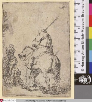 [Turbantragender Soldat zu Pferd; Turbaned Soldier on Horseback; Homme à cheval]