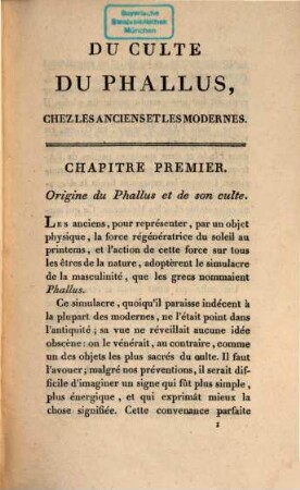 Des divinités génératrices, ou du culte du Phallus chez les anciens et les modernes : Des cultes du dieu de Lampsaque, de Pan, de Vénus ...