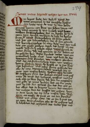 Prosalegende des hl. Vitus