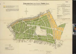 Bl. 2: Bebauungsplan für den Stadtteil Hamm (Geest) : festgestellt durch die Beschlüsse von Senat und Bürgerschaft vom 13. April 1910, 20. Mai 1914, 1. Juli 1914 und 6. Juli 1914