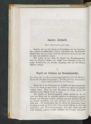 Zweiter Abschnitt. Das Verwaltungsrecht