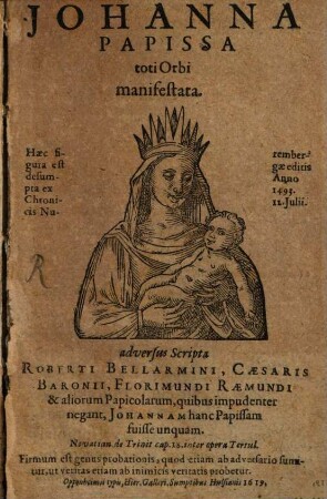 Johanna Papissa toti orbi manifestata