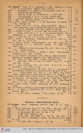 Sachsen, Albertinische Linie (Nr. 2460 - 2608)