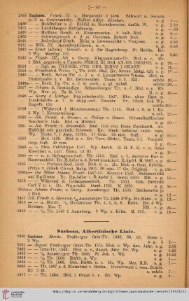 Sachsen, Albertinische Linie (Nr. 2460 - 2608)