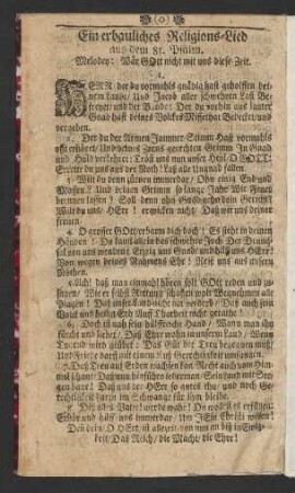 Ein erbauliches Religions-Lied aus dem 85. Psalm : Melodey: Wär Gott nicht mit uns diese Zeit