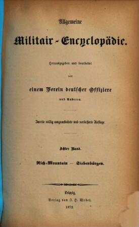 Allgemeine Militair-Encyclopädie. 8, Rich-Mountain - Siebenbürgen
