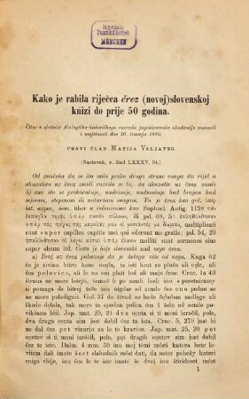 Rad Jugoslavenske Akademije Znanosti i Umjetnosti. 86, 86. 1887