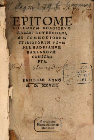 Epitome Chiliadum adagiorum