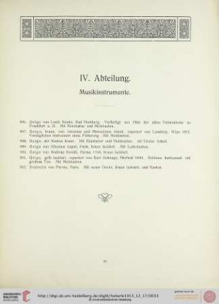 Musikinstrumente (Nr. 896-902)