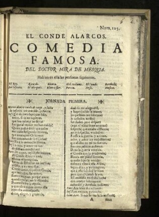 El Conde Alarcos : Comedia Famosa