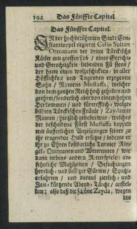 Das Fünffte Capitel.