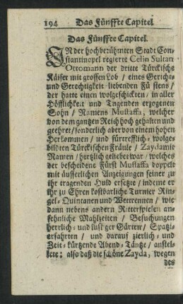Das Fünffte Capitel.
