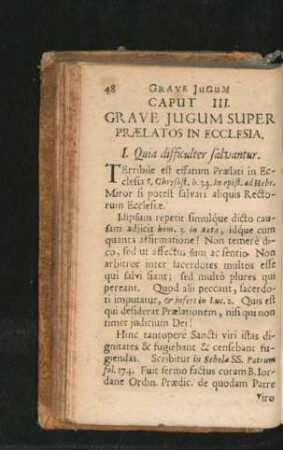 Caput III. Grave Iugum Super Praelatos In Ecclesia.