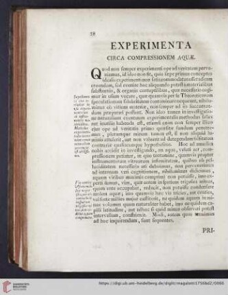 Experimenta circa compressionem aquæ