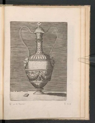 Vase mit Festons und Blattmasken