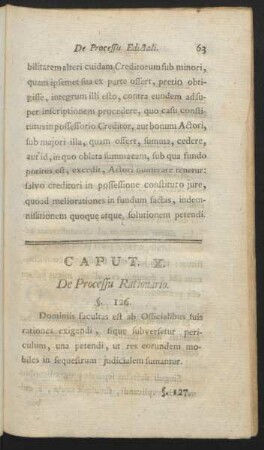 Caput X. De Processu Rationario