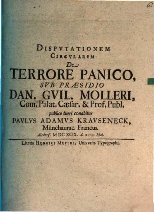 Dispvtationem Circvlarem De Terrore Panico