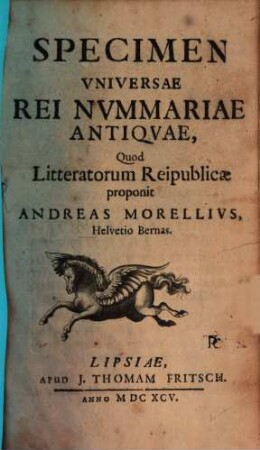 Specimen universae rei nummariae antiquae