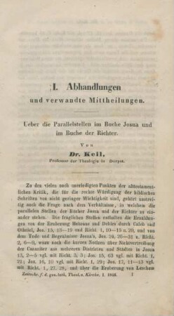 Abhandlungen und verwandte Mittheilungen
