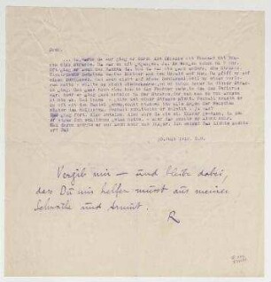 Doch. Typoskript von Raoul Hausmann mit handschriftlicher Notiz an Hannah Höch